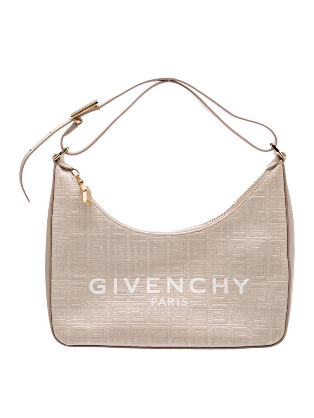 Givenchy Beige Leather Logo Embossed Shoulder Bag- Perfect summer bag!